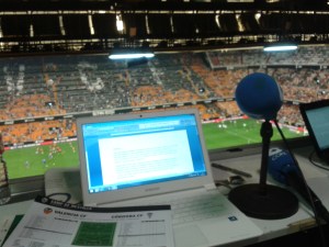 Imagen tomada desde la cabina de Mestalla