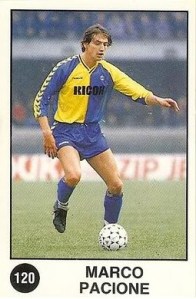 Cromo de Pacione jugando con el Hellas Verona