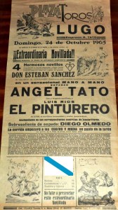 Cartel de la plaza de toros de Lugo en cuya terna se encuentra El Pinturero